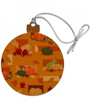 Fall Autumn Harvest Pumpkin and Squash Pattern Wood Christmas Tree Holiday Ornament - C2192C7TR4G $8.69 Ornaments