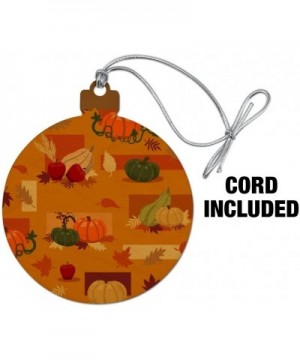 Fall Autumn Harvest Pumpkin and Squash Pattern Wood Christmas Tree Holiday Ornament - C2192C7TR4G $8.69 Ornaments