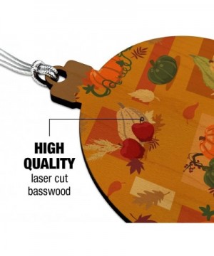 Fall Autumn Harvest Pumpkin and Squash Pattern Wood Christmas Tree Holiday Ornament - C2192C7TR4G $8.69 Ornaments