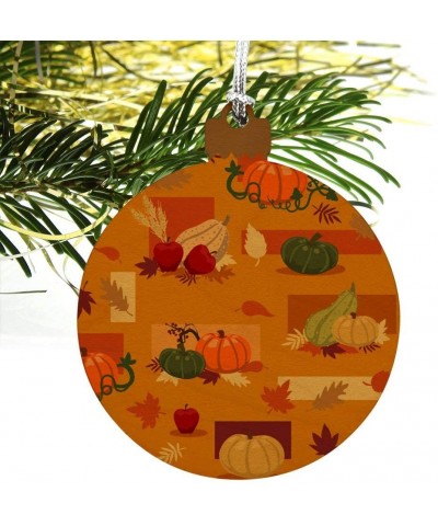Fall Autumn Harvest Pumpkin and Squash Pattern Wood Christmas Tree Holiday Ornament - C2192C7TR4G $8.69 Ornaments