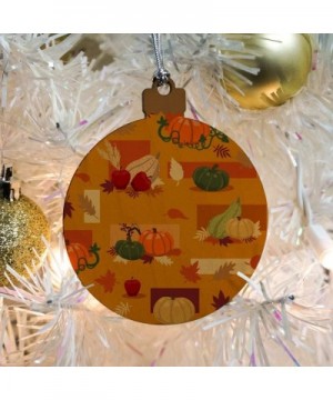 Fall Autumn Harvest Pumpkin and Squash Pattern Wood Christmas Tree Holiday Ornament - C2192C7TR4G $8.69 Ornaments