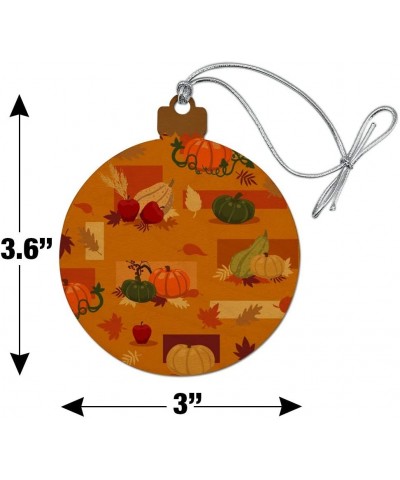 Fall Autumn Harvest Pumpkin and Squash Pattern Wood Christmas Tree Holiday Ornament - C2192C7TR4G $8.69 Ornaments