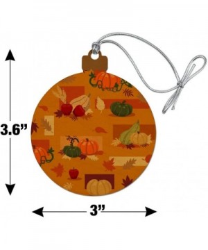 Fall Autumn Harvest Pumpkin and Squash Pattern Wood Christmas Tree Holiday Ornament - C2192C7TR4G $8.69 Ornaments