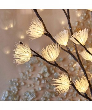 Lighted Twig Willow Branch with ICY Flowers 18in 24 LED Battery Operated for Christmas Home Decoration Indoor Outdoor Use Str...