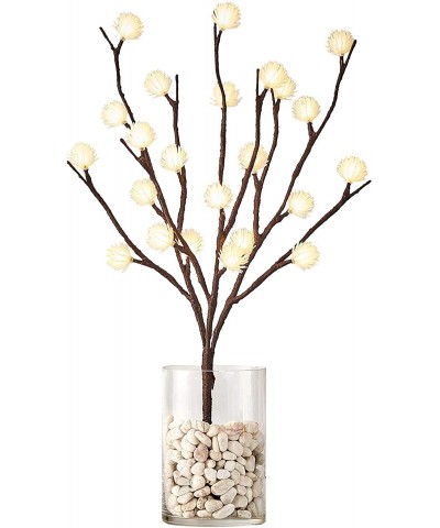 Lighted Twig Willow Branch with ICY Flowers 18in 24 LED Battery Operated for Christmas Home Decoration Indoor Outdoor Use Str...