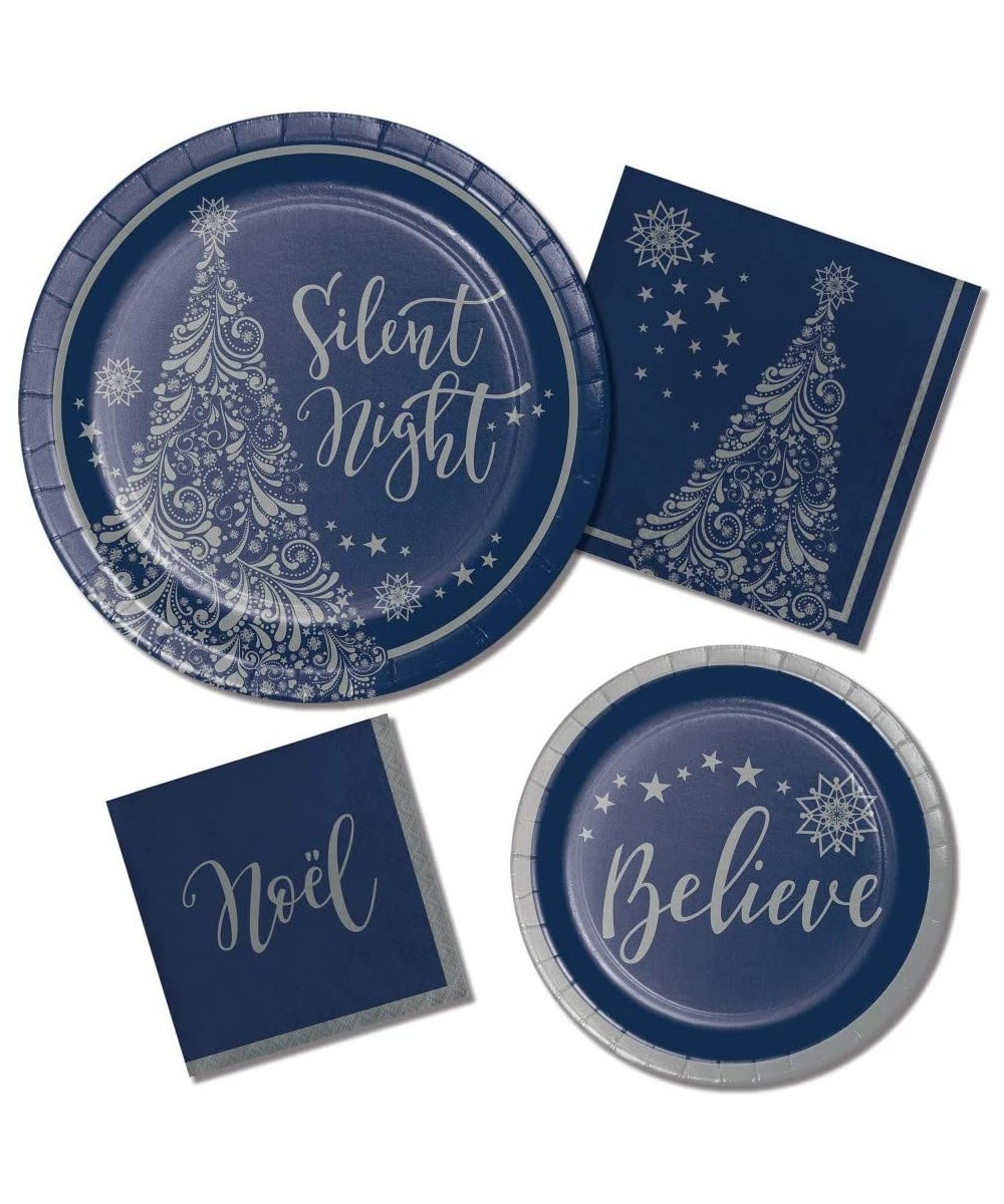 Religious Christmas Paper Plates and Napkins Set - Silent Night Theme - 64 Total Pieces - Beautiful- Durable and Great Value!...