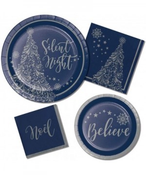 Religious Christmas Paper Plates and Napkins Set - Silent Night Theme - 64 Total Pieces - Beautiful- Durable and Great Value!...