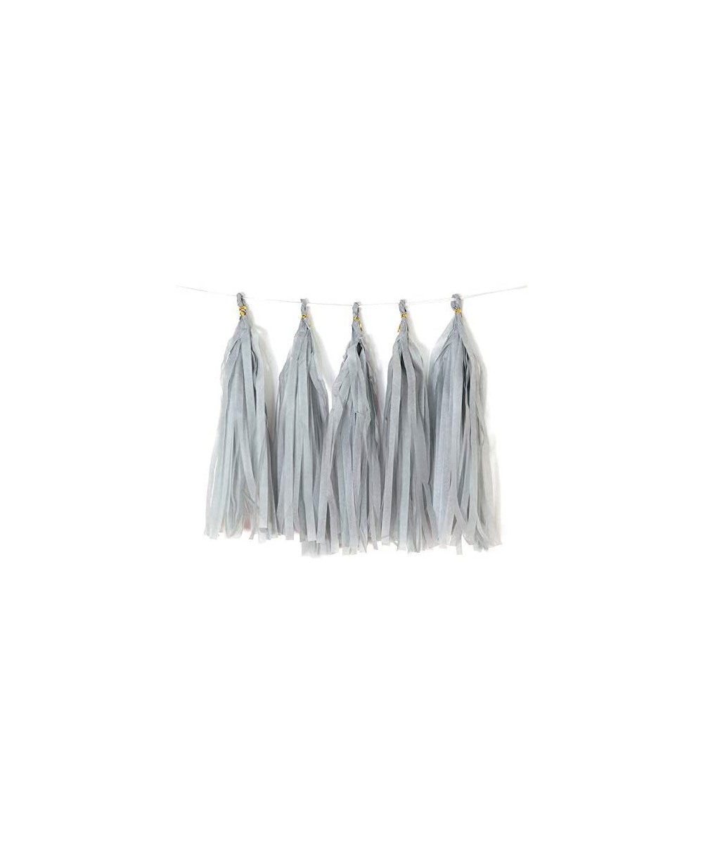 9.8in Gray Tissue Paper Tassel DIY Hanging paper decorations Party Garland Decor for Party Decorations Wedding-Festival-Baby ...