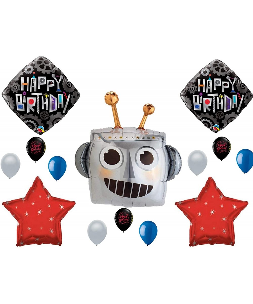 Robot Happy Birthday party balloons Decoration Supplies Cogwheels Gears Robotics - CA19GGMG8LE $14.08 Balloons