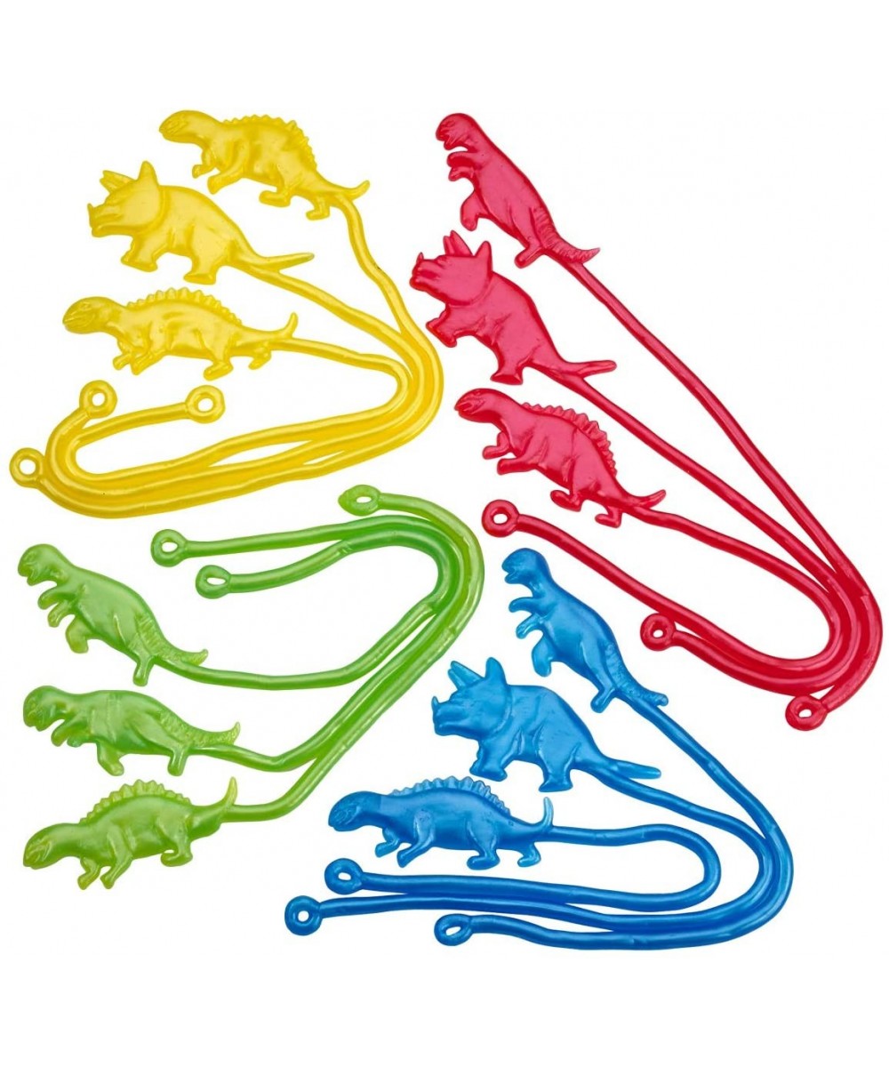 Stretchy Sticky Dinosaurs - Pack of 6- 6 Inch Colored- Elastic and Sticky Dinos - Perfect for Party Favors and Supplies- Stre...