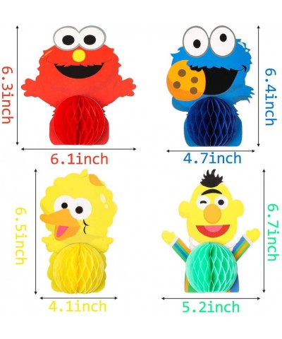 7Pcs Sesame Honeycomb Centerpieces Table Topper- Double-Sided Elmo Cookie Monster Table Decorations Sesame Party Favors Photo...