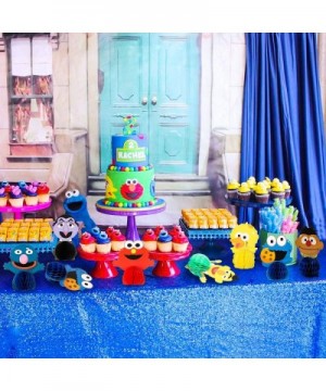 7Pcs Sesame Honeycomb Centerpieces Table Topper- Double-Sided Elmo Cookie Monster Table Decorations Sesame Party Favors Photo...