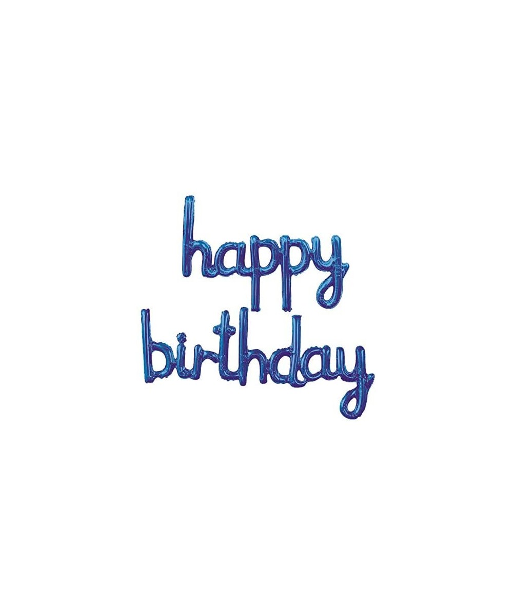 Happy Birthday Balloons Banner Script Cursive Letter Balloon Sign for Birthday Party Decoration (Blue) - CW198G6GZHO $6.72 Ba...