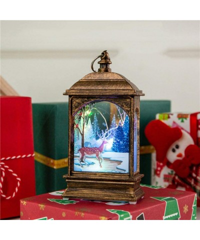 Portable Light Lighted Santa Claus and Sleigh Christmas Water Snow Glitter Globe Lantern Decor- Battery Snow Globe for Kids- ...