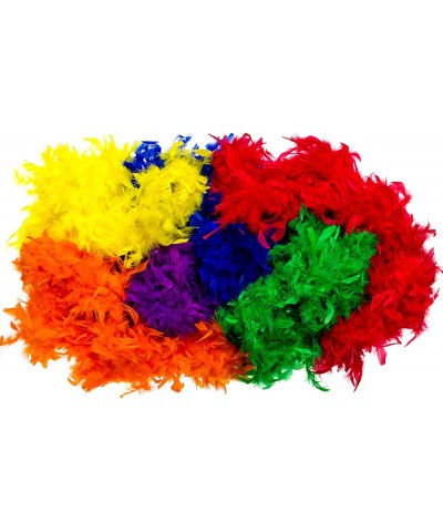 Colorful Rainbow Feather Boas - 6 Pack of 6 Feet Long Boas with Vibrant Colorful Feathers - Great for Costumes- Mardi Gras Ou...