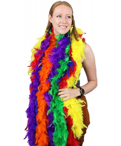 Colorful Rainbow Feather Boas - 6 Pack of 6 Feet Long Boas with Vibrant Colorful Feathers - Great for Costumes- Mardi Gras Ou...