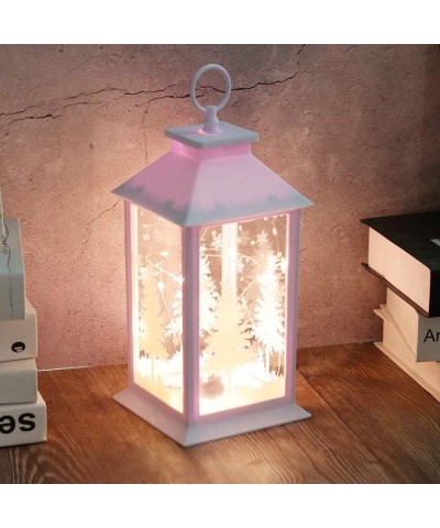 Christmas Decorative Lanterns for Indoor 14" Hanging White Lanterns with 20 LED Fairy String Lights Battery Operated Tabletop...