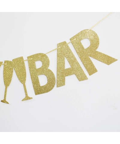 Bubbly Bar Gold Glitter Banner for Wedding Engagement/Bachelorette/Bridal Shower Party Sign Supplies - CG18UUQ6SE2 $7.21 Bann...
