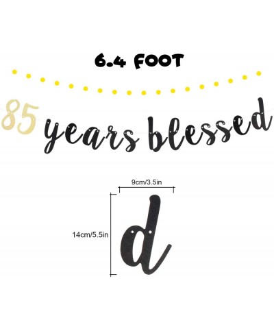 85 Years Blessed Black and Gold Glitter Bunting Banner 85 Years Old Happy 85th Birthday Anniversary Party Decorations. - 85th...