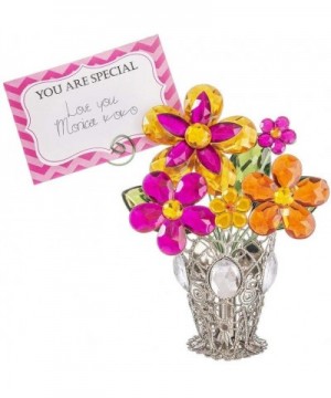 Crystal Expressions 5" Flower Daisy Posy Pot Place Card Holder ACRY-578 (Design C) - Design C - CH18RGLYKG7 $9.53 Place Cards...