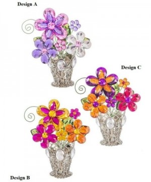 Crystal Expressions 5" Flower Daisy Posy Pot Place Card Holder ACRY-578 (Design C) - Design C - CH18RGLYKG7 $9.53 Place Cards...