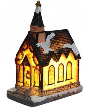 Christmas Resin Miniature House Furniture LED House Decorate Mini Light-up Creative Tabletop Decoration - B - C919HDSO0WO $9....