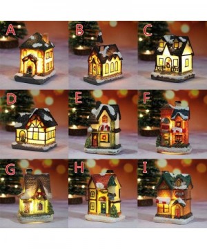 Christmas Resin Miniature House Furniture LED House Decorate Mini Light-up Creative Tabletop Decoration - B - C919HDSO0WO $9....