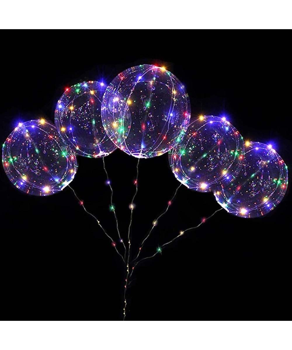 18 Inch 5 PCS Led Light Up BoBo Balloon Colorful/ Warm White Lights- Fillable Light up Balloons with Helium- Great for Christ...