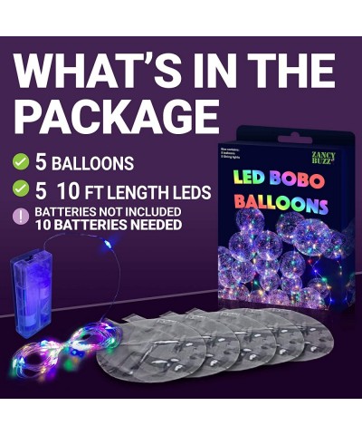 18 Inch 5 PCS Led Light Up BoBo Balloon Colorful/ Warm White Lights- Fillable Light up Balloons with Helium- Great for Christ...