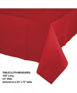 Touch of Color Plastic Lined Table Cover- 54 by 108-Inch- Classic Red - CK113951IJ7 $5.39 Tablecovers