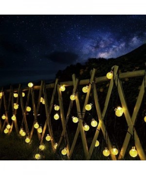 Solar String Lights Outdoor- 2 Pack 21.3ft 30 LED Crystal Balls Waterproof Globe Solar Powered Fairy String Lights for Christ...