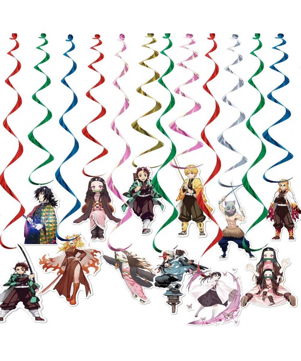 Demon Slayer Swirl Decorations- 12 Pcs Hanging Swirl Party Decoration Birthday Party Favors for Kids - CS19EIOS2UU $6.58 Part...