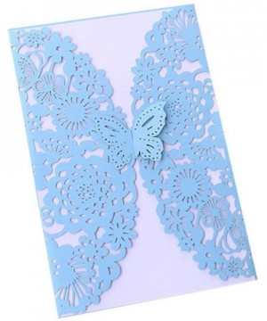 10 Pcs Wedding Invitation Cards Laser Cut Floral Butterfly Pattern Invitations Cards Kits for Engagement Wedding Party Bridal...