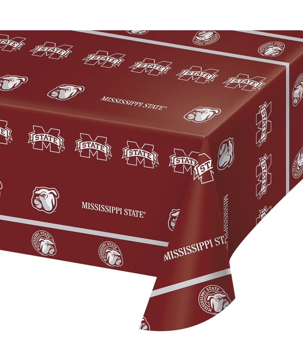 2-ct Mississippi State University Bulldogs Premium Plastic Table Covers College Football Party - CZ18EN6Z6NG $11.06 Tablecovers