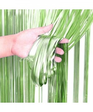 Green Tinsel Foil Fringe Curtains Tropical Jungle Safari Animals Hawaiian Baby Shower Birthday Photo Backdrops Wedding Party ...