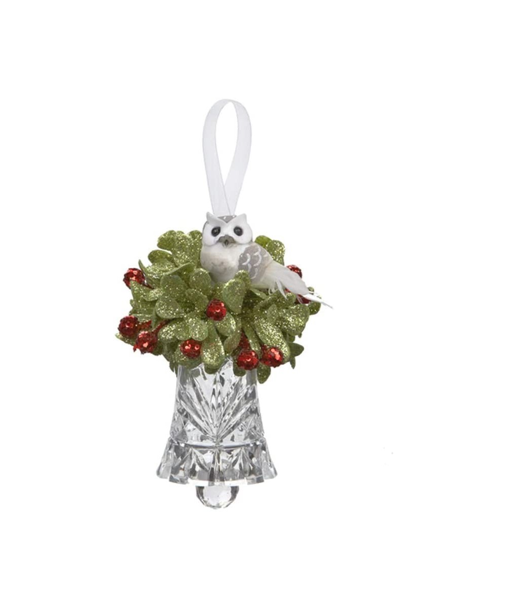 Teeny Mistletoe Owl Acrylic Bell - C218GZ72D58 $11.26 Ornaments