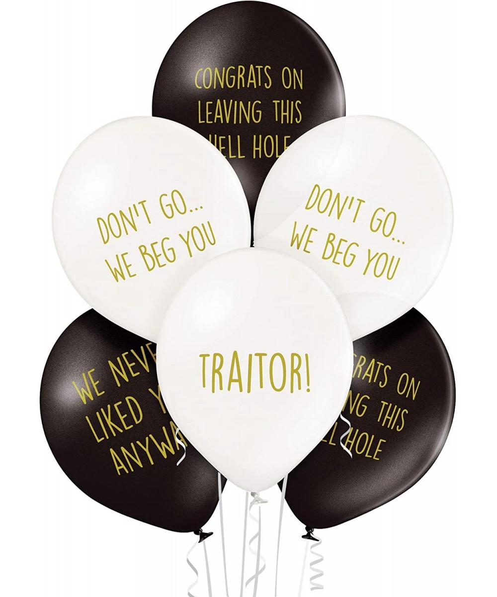 Office Leaver Funny Balloons - Pack of 12 Premium White and Black Balloons - Perfect for A Colleague Or Co-Worker - CU18OSSTL...