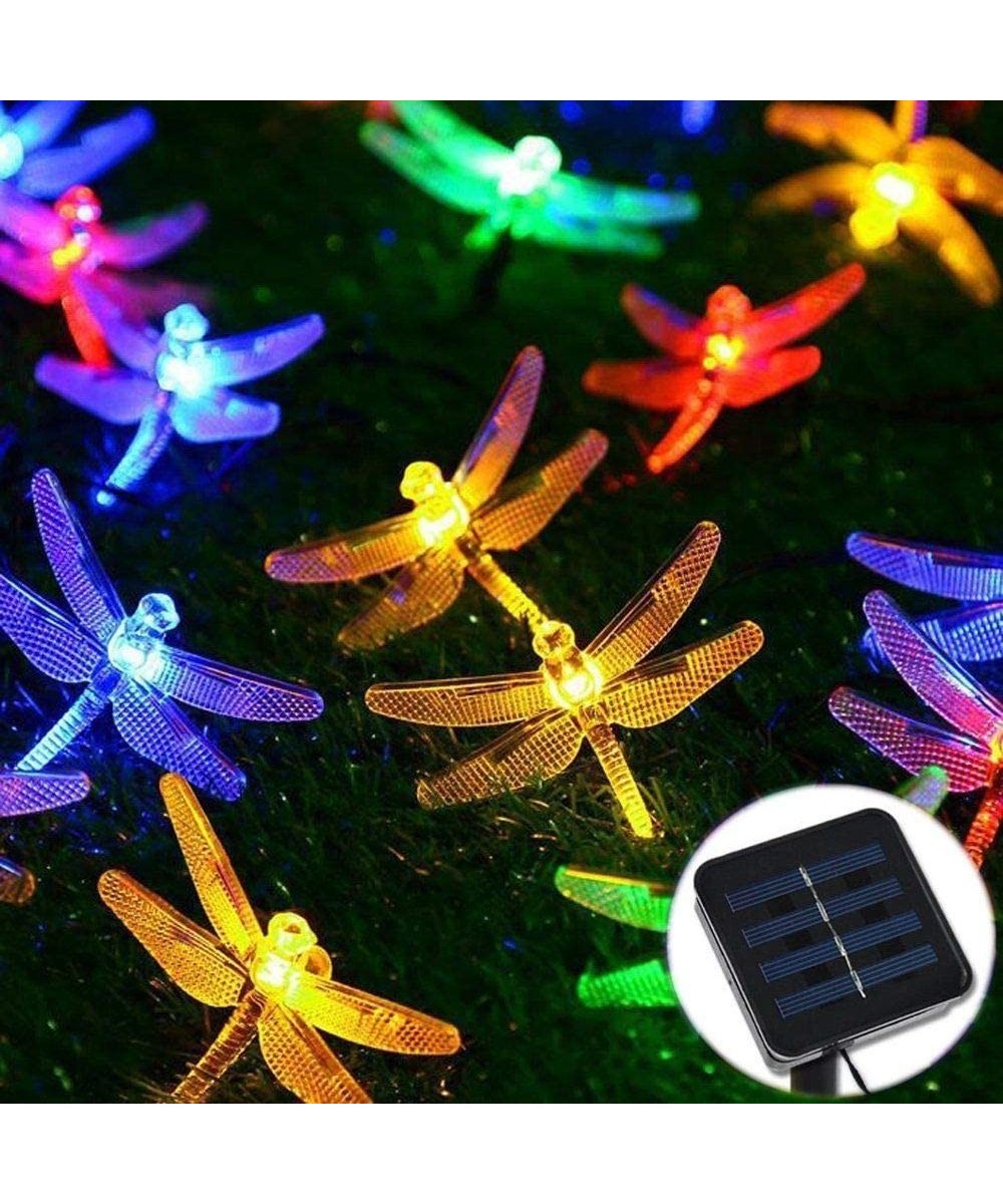 Dragonfly Solar Powered String Lights Outdoor Solar Fairy Lights Solar Backyard Patio Garden Walkway LED Tree Lights Landscap...