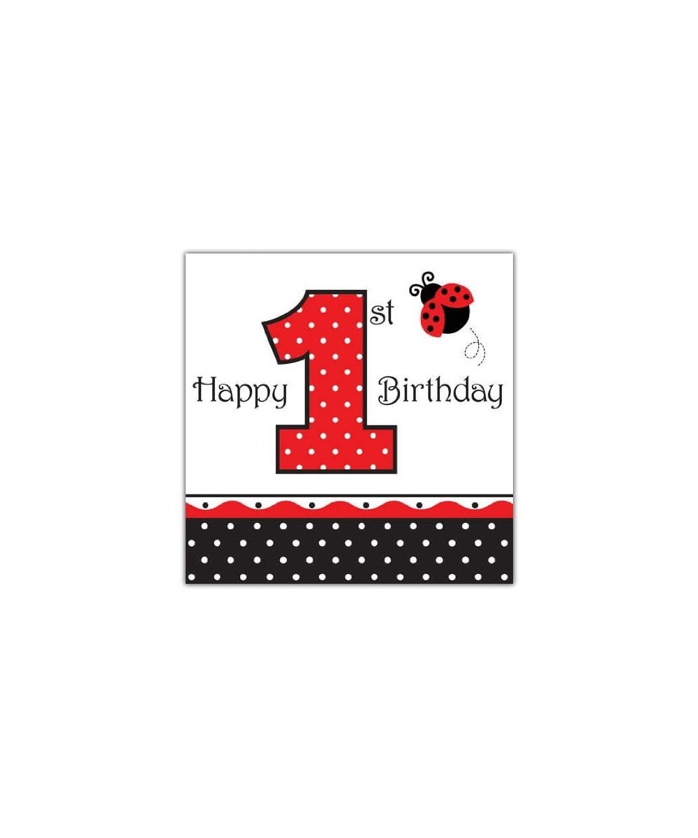 16-Count Paper Lunch Napkins- Ladybug Fancy Happy 1st Birthday - Ladybug Fancy - CU116L0UE7J $6.11 Party Tableware