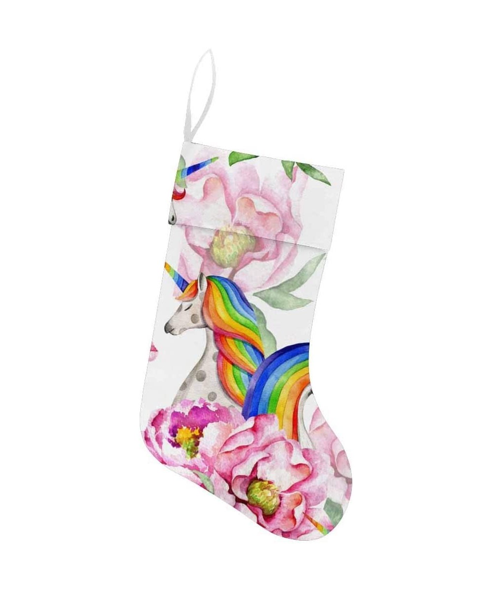 Watercolor Rainbow Unicorns Pink Christmas Stocking for Family Xmas Party Decoration Gift - Multi30 - CH192ZQXMLG $13.10 Stoc...