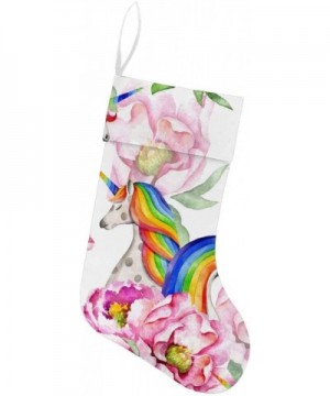 Watercolor Rainbow Unicorns Pink Christmas Stocking for Family Xmas Party Decoration Gift - Multi30 - CH192ZQXMLG $13.10 Stoc...