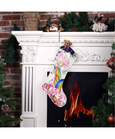 Watercolor Rainbow Unicorns Pink Christmas Stocking for Family Xmas Party Decoration Gift - Multi30 - CH192ZQXMLG $13.10 Stoc...