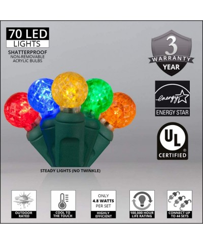 70 G12 Multicolor Ball Lights- 24 ft LED Christmas Lights Multicolor String Lights Globe Christmas Lights Indoor-Outdoor Chri...