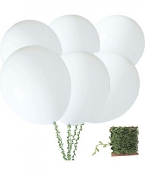 6 Pieces Latex Balloons 36 inch Giant Balloon White Balloons Large Latex Balloon Thicken Round Balloons with 10m Artificial G...