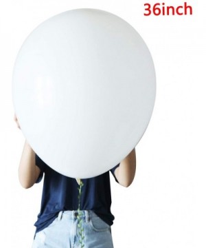 6 Pieces Latex Balloons 36 inch Giant Balloon White Balloons Large Latex Balloon Thicken Round Balloons with 10m Artificial G...