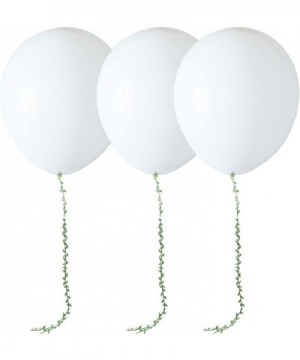 6 Pieces Latex Balloons 36 inch Giant Balloon White Balloons Large Latex Balloon Thicken Round Balloons with 10m Artificial G...