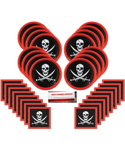Pirate Skull and Crossbones Party Supplies Bundle Pack for 16 (Plus Party Planning Checklist by Mikes Super Store) - C0180CKA...