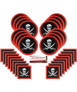 Pirate Skull and Crossbones Party Supplies Bundle Pack for 16 (Plus Party Planning Checklist by Mikes Super Store) - C0180CKA...