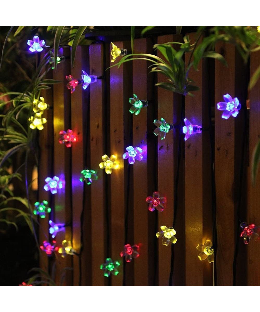 50 LEDS Holiday Decorations Solar String Lights Flower Garden Lights Outdoor Lighting for Indoor- Patio- Fence-Patio- Party -...