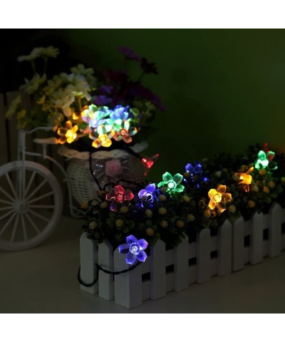 50 LEDS Holiday Decorations Solar String Lights Flower Garden Lights Outdoor Lighting for Indoor- Patio- Fence-Patio- Party -...